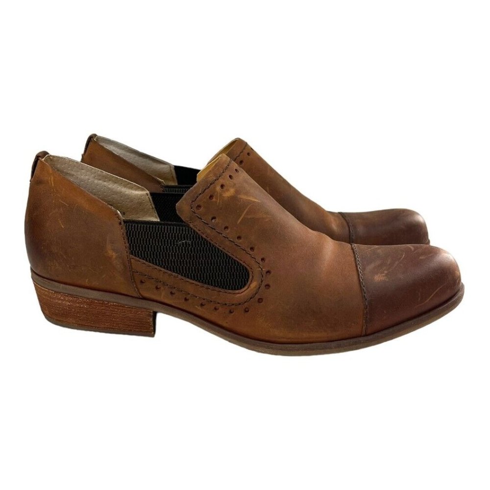 Korks Shoes‎ Womes 11M Gertrude Slip On Round Toe Rubber Leather Distressed